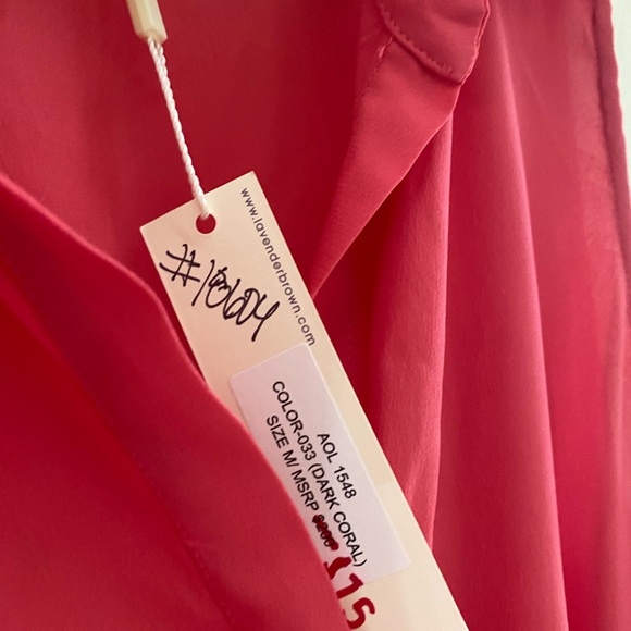 Lavender Brown Coral sleeveless romper NWT Medium - Picture 3 of 6